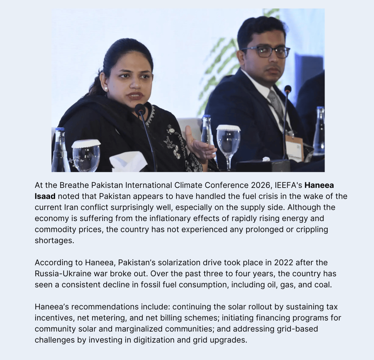 Haneea Isaad at Breathe Pakistan International Climate Conference