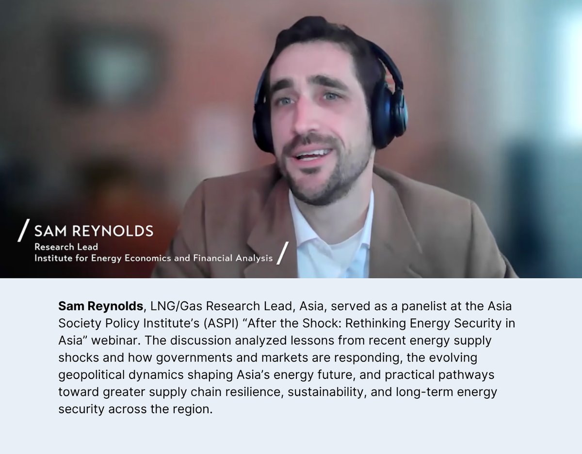 Sam Reynolds at ASPI Asia Energy Security Webinar