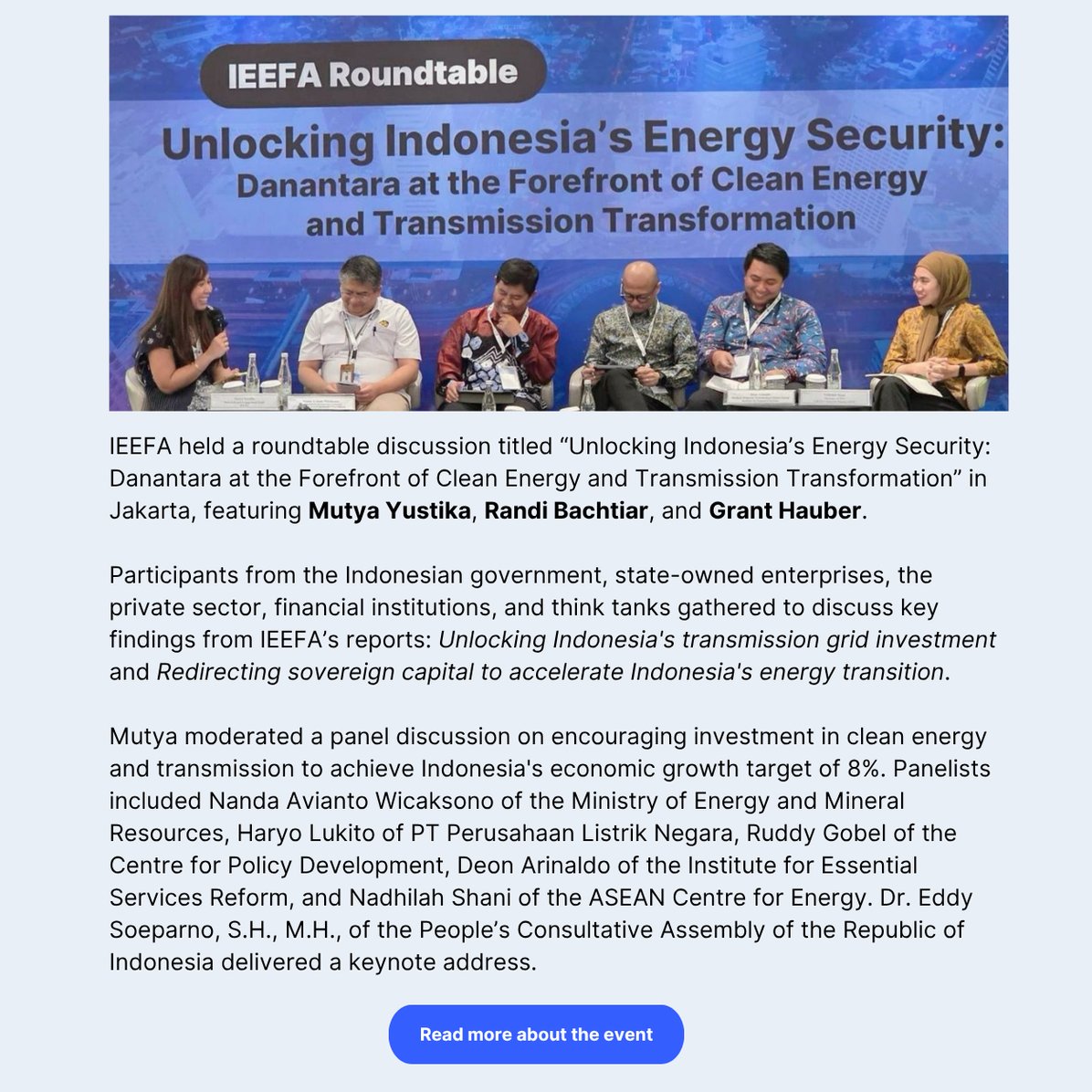 IEEFA Roundtable in Jakarta
