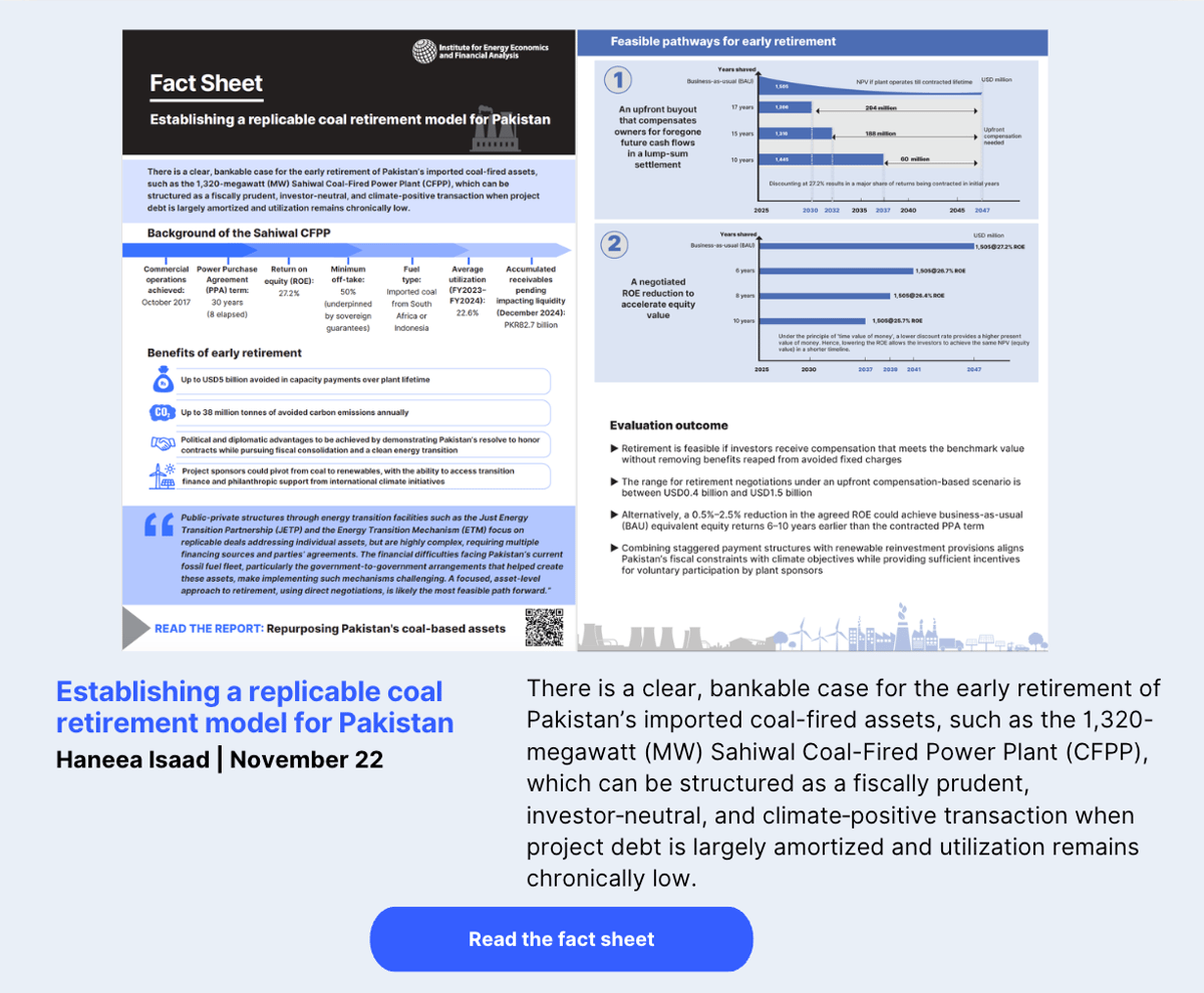 Fact Sheet: Establishing a replicable coal retirement model for Pakistan