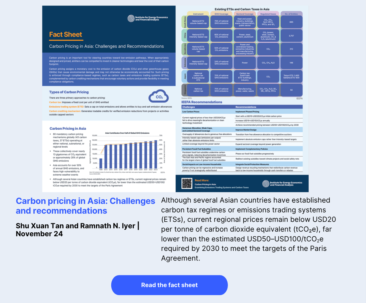 Fact Sheet | Carbon pricing in Asia: Challenges and recommendations